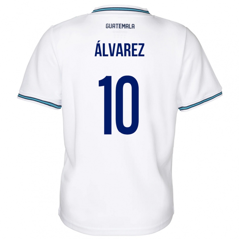 Kandiny Enfant Maillot Guatemala Andrea Álvarez #10 Blanc Tenues Domicile 24-26 T-Shirt