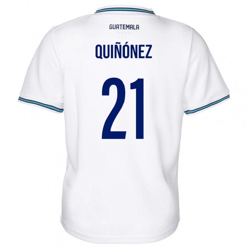 Kandiny Enfant Maillot Guatemala Andrea Quiñónez #21 Blanc Tenues Domicile 24-26 T-Shirt