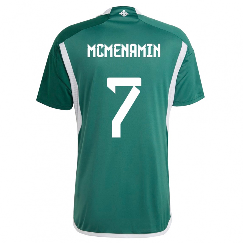 Kandiny Enfant Maillot Irlande Du Nord Conor Mcmenamin #7 Vert Tenues Domicile 24-26 T-Shirt