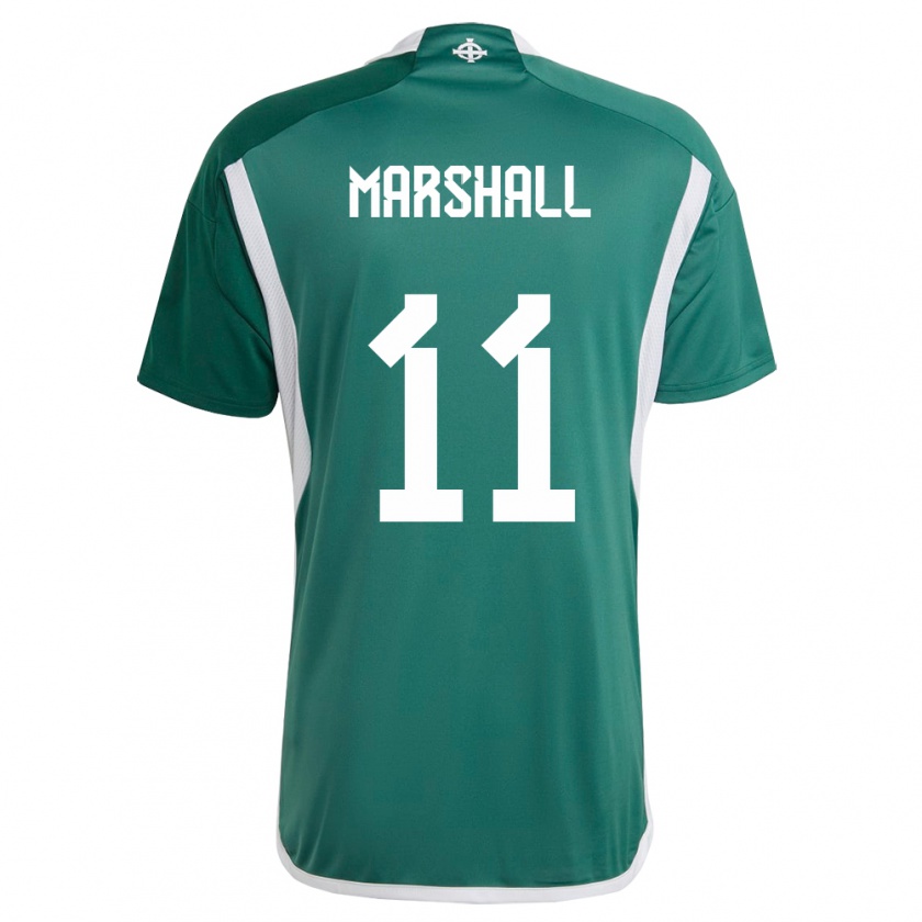 Kandiny Enfant Maillot Irlande Du Nord Callum Marshall #11 Vert Tenues Domicile 24-26 T-Shirt