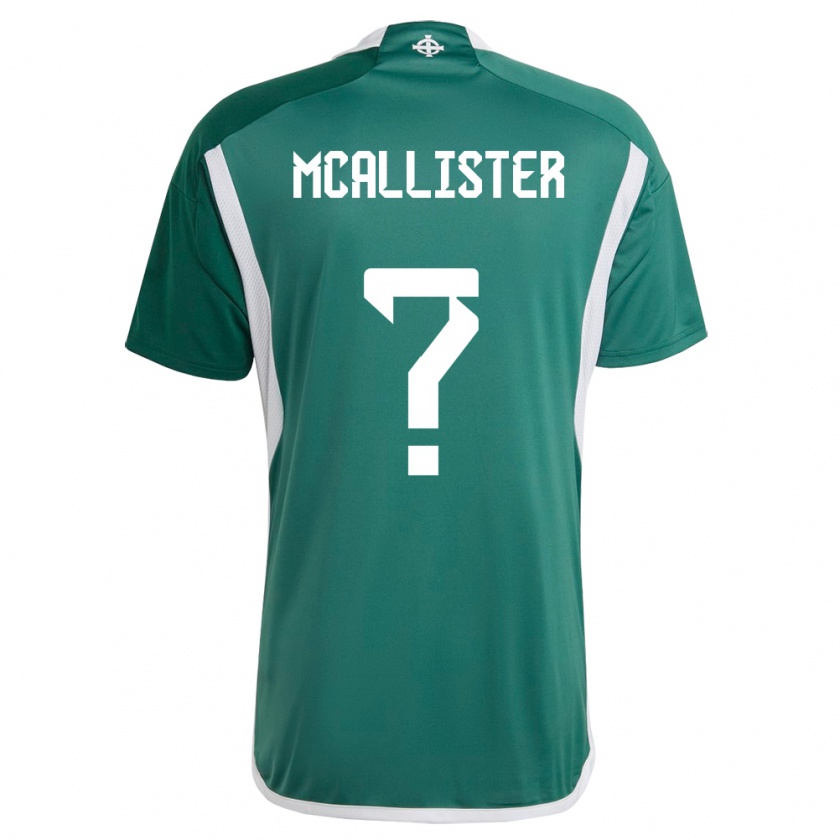 Kandiny Enfant Maillot Irlande Du Nord Sean Mcallister #0 Vert Tenues Domicile 24-26 T-Shirt