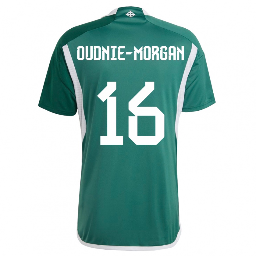 Kandiny Enfant Maillot Irlande Du Nord Rio Oudnie-Morgan #16 Vert Tenues Domicile 24-26 T-Shirt