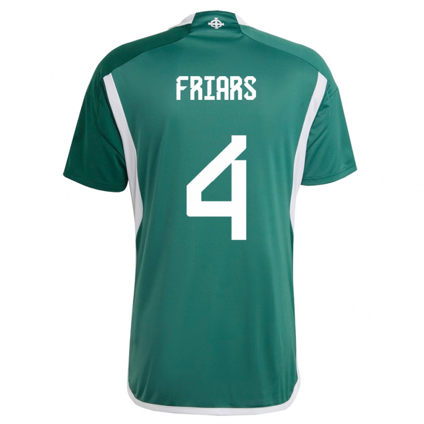 Kandiny Enfant Maillot Irlande Du Nord Alfie Friars #4 Vert Tenues Domicile 24-26 T-Shirt