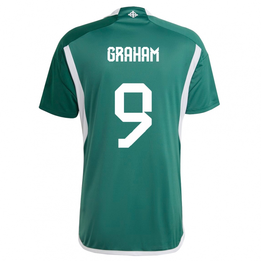 Kandiny Enfant Maillot Irlande Du Nord Braiden Graham #9 Vert Tenues Domicile 24-26 T-Shirt