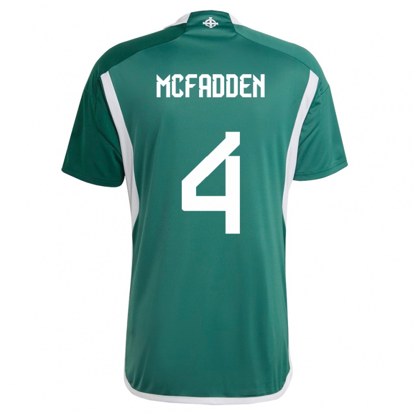 Kandiny Enfant Maillot Irlande Du Nord Sarah Mcfadden #4 Vert Tenues Domicile 24-26 T-Shirt