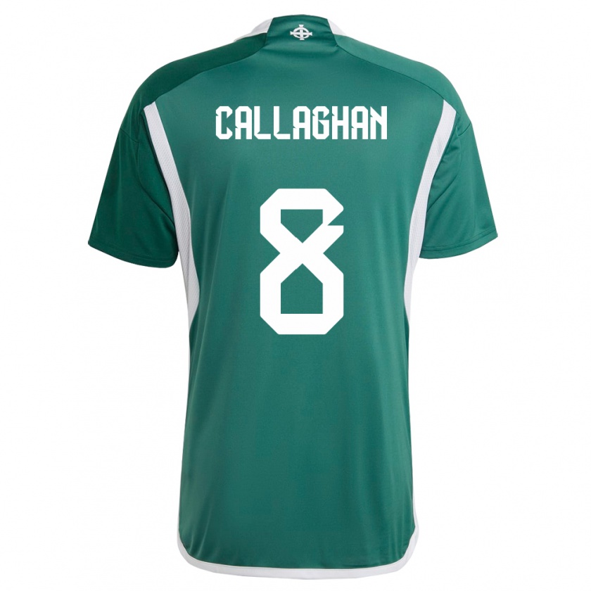 Kandiny Enfant Maillot Irlande Du Nord Marissa Callaghan #8 Vert Tenues Domicile 24-26 T-Shirt