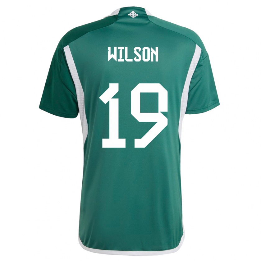 Kandiny Enfant Maillot Irlande Du Nord Emily Wilson #19 Vert Tenues Domicile 24-26 T-Shirt