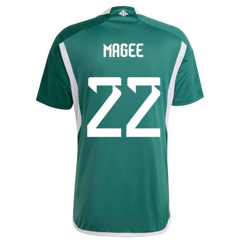 Kandiny Enfant Maillot Irlande Du Nord Abbie Magee #22 Vert Tenues Domicile 24-26 T-Shirt