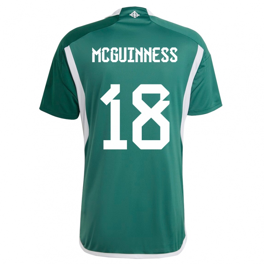 Kandiny Enfant Maillot Irlande Du Nord Caitlin Mcguinness #18 Vert Tenues Domicile 24-26 T-Shirt