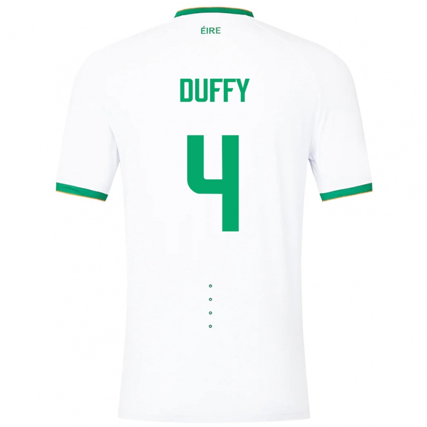 Kandiny Enfant Maillot Irlande Shane Duffy #4 Blanc Tenues Extérieur 24-26 T-Shirt