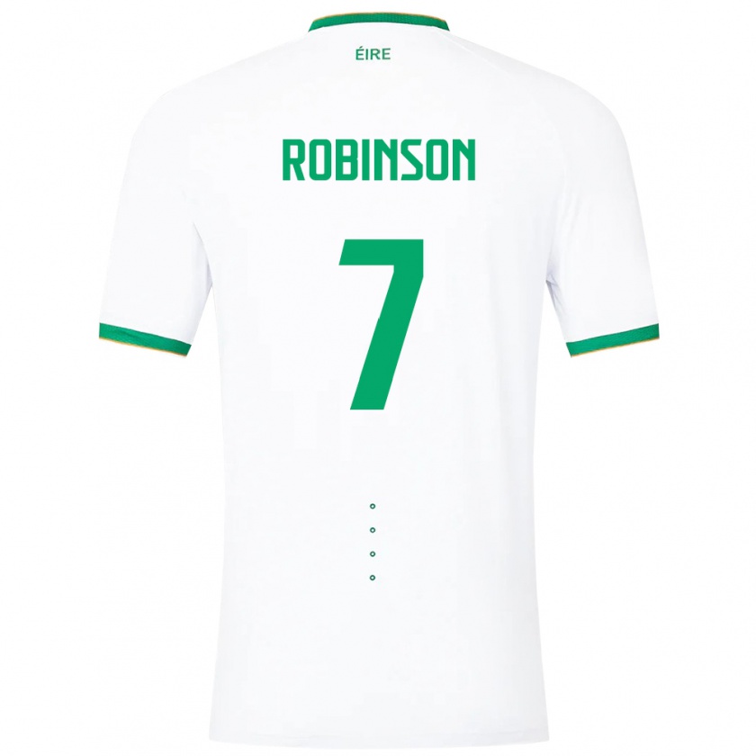 Kandiny Enfant Maillot Irlande Callum Robinson #7 Blanc Tenues Extérieur 24-26 T-Shirt