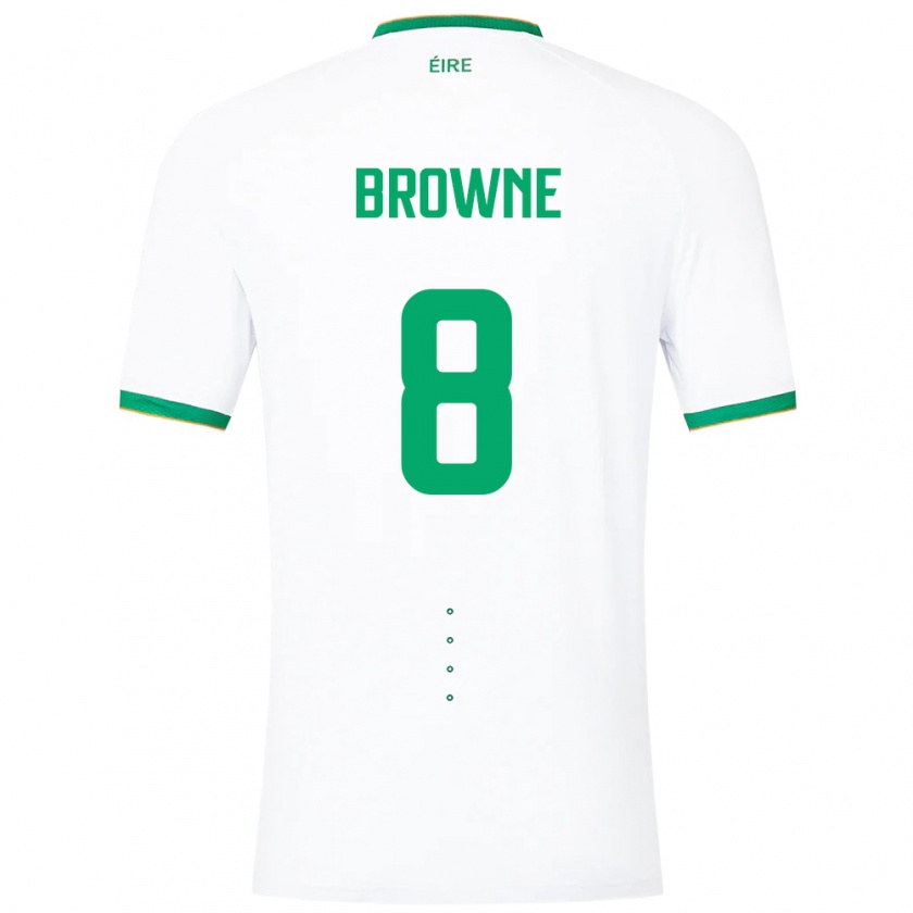 Kandiny Enfant Maillot Irlande Alan Browne #8 Blanc Tenues Extérieur 24-26 T-Shirt