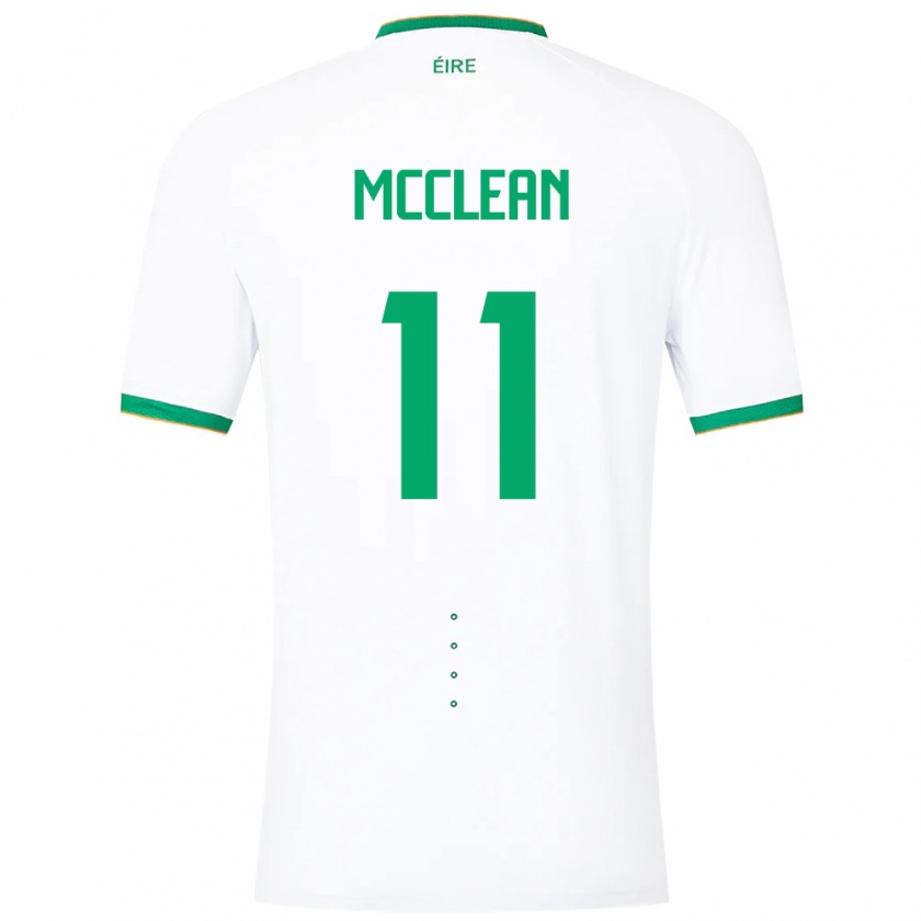 Kandiny Enfant Maillot Irlande James Mcclean #11 Blanc Tenues Extérieur 24-26 T-Shirt