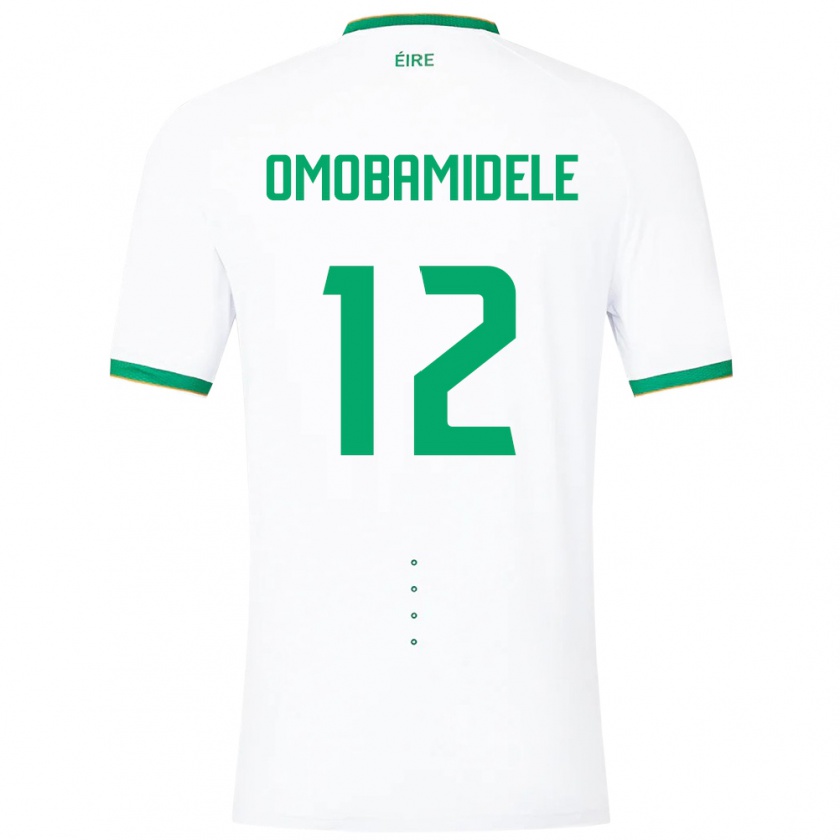 Kandiny Enfant Maillot Irlande Andrew Omobamidele #12 Blanc Tenues Extérieur 24-26 T-Shirt