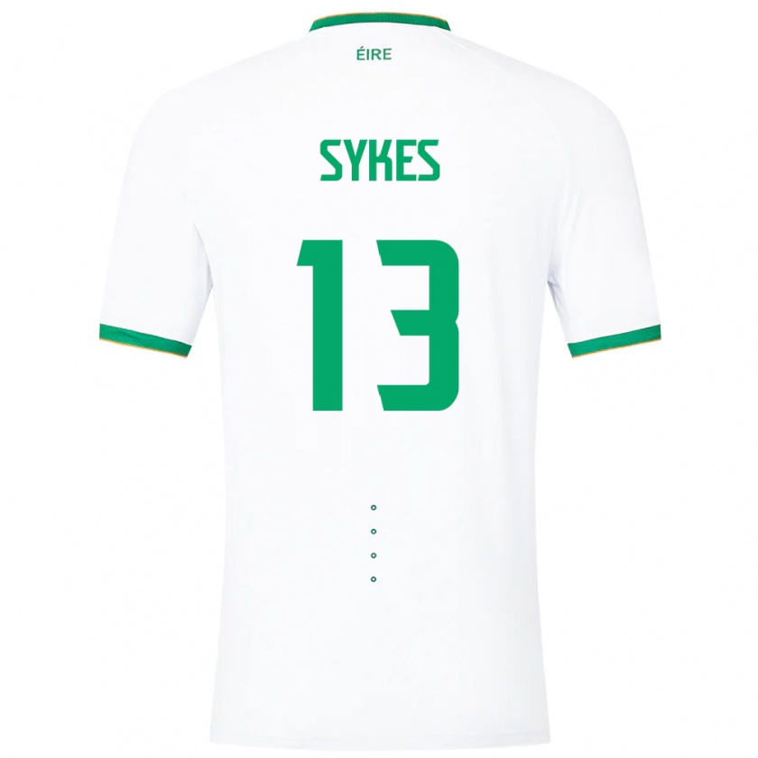 Kandiny Enfant Maillot Irlande Mark Sykes #13 Blanc Tenues Extérieur 24-26 T-Shirt