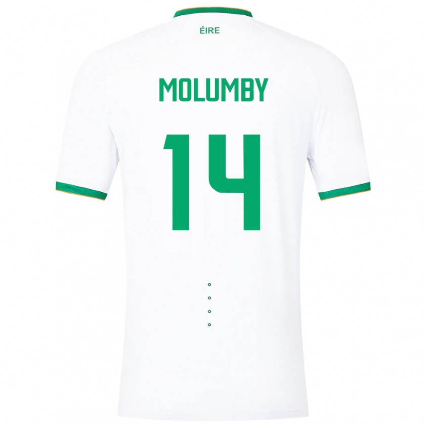 Kandiny Enfant Maillot Irlande Jayson Molumby #14 Blanc Tenues Extérieur 24-26 T-Shirt