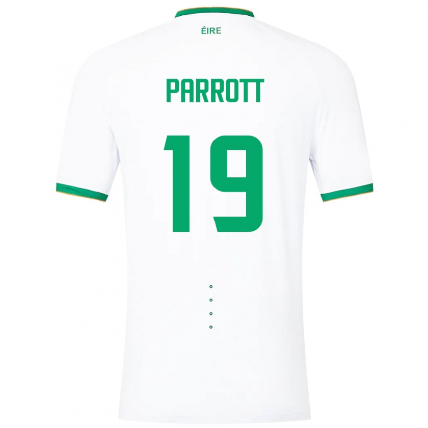 Kandiny Enfant Maillot Irlande Troy Parrott #19 Blanc Tenues Extérieur 24-26 T-Shirt