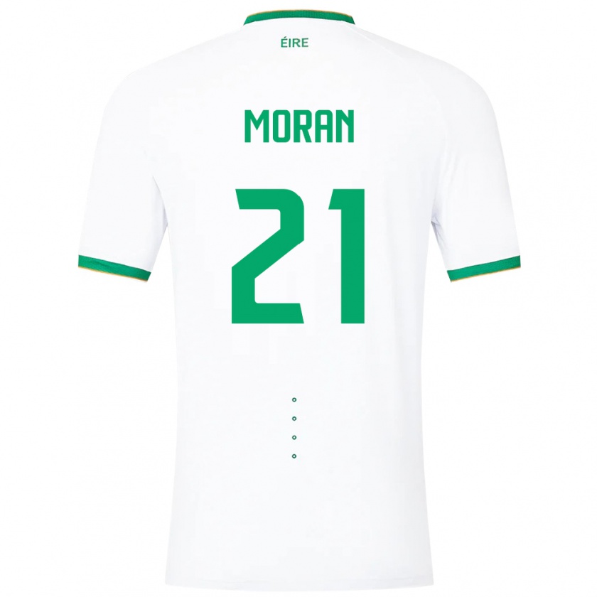 Kandiny Enfant Maillot Irlande Andy Moran #21 Blanc Tenues Extérieur 24-26 T-Shirt