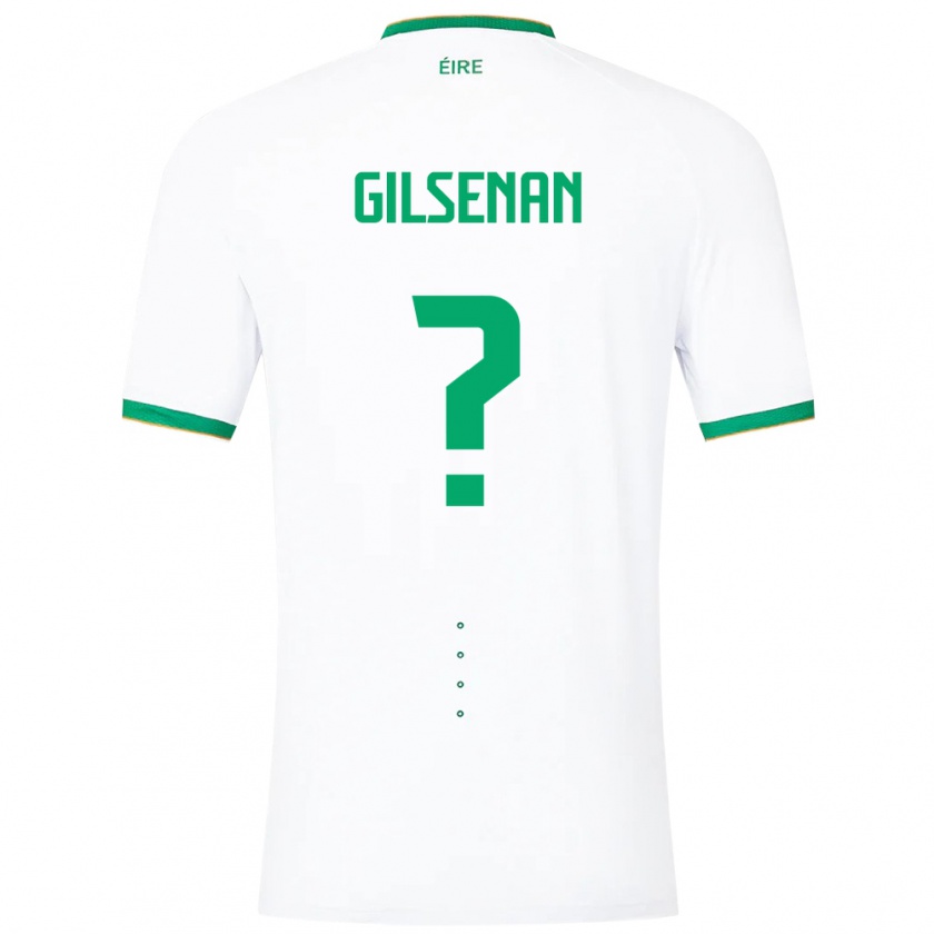 Kandiny Enfant Maillot Irlande Zak Gilsenan #0 Blanc Tenues Extérieur 24-26 T-Shirt