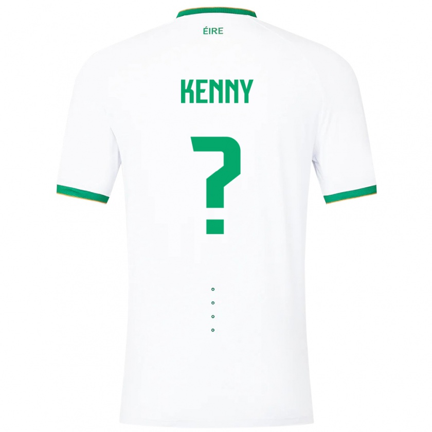 Kandiny Enfant Maillot Irlande Johnny Kenny #0 Blanc Tenues Extérieur 24-26 T-Shirt