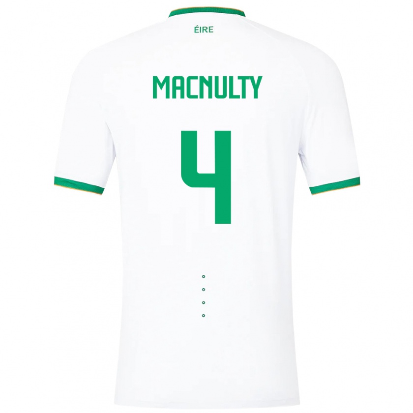 Kandiny Enfant Maillot Irlande Anselmo García Macnulty #4 Blanc Tenues Extérieur 24-26 T-Shirt