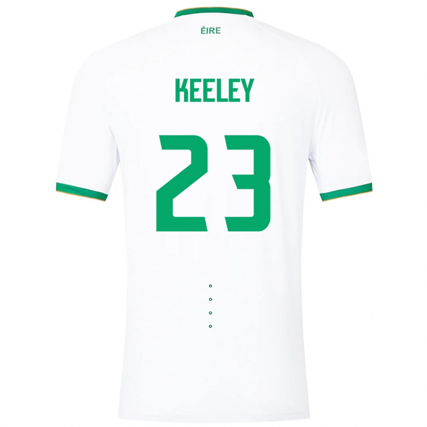 Kandiny Enfant Maillot Irlande Josh Keeley #23 Blanc Tenues Extérieur 24-26 T-Shirt