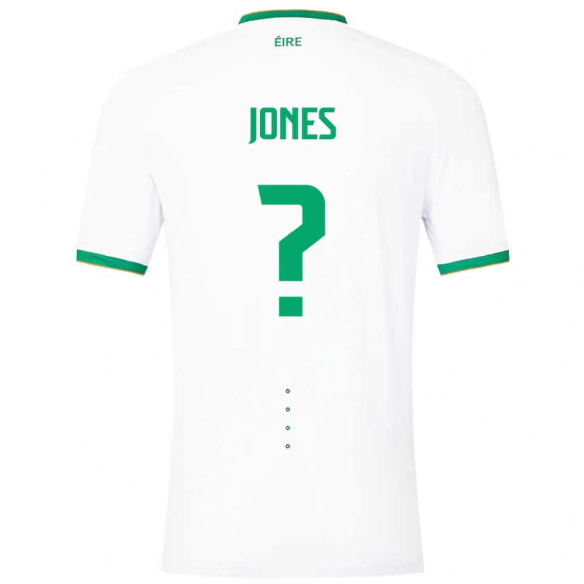 Kandiny Enfant Maillot Irlande Nico Jones #0 Blanc Tenues Extérieur 24-26 T-Shirt