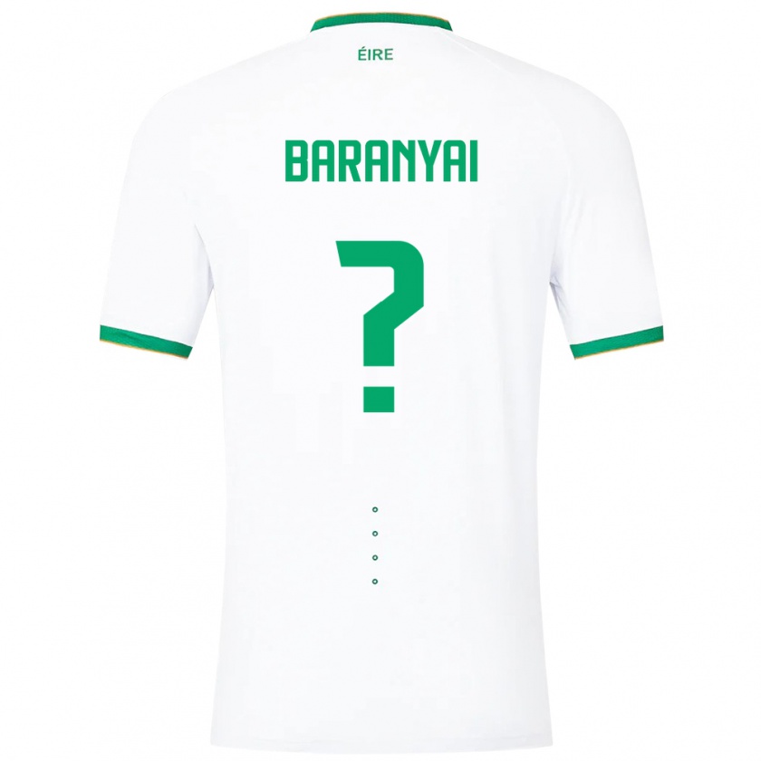 Kandiny Enfant Maillot Irlande Patrick Baranyai #0 Blanc Tenues Extérieur 24-26 T-Shirt