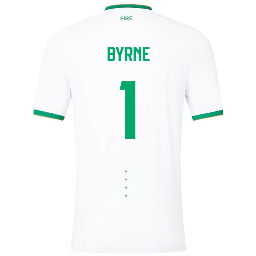 Kandiny Enfant Maillot Irlande Reece Byrne #1 Blanc Tenues Extérieur 24-26 T-Shirt