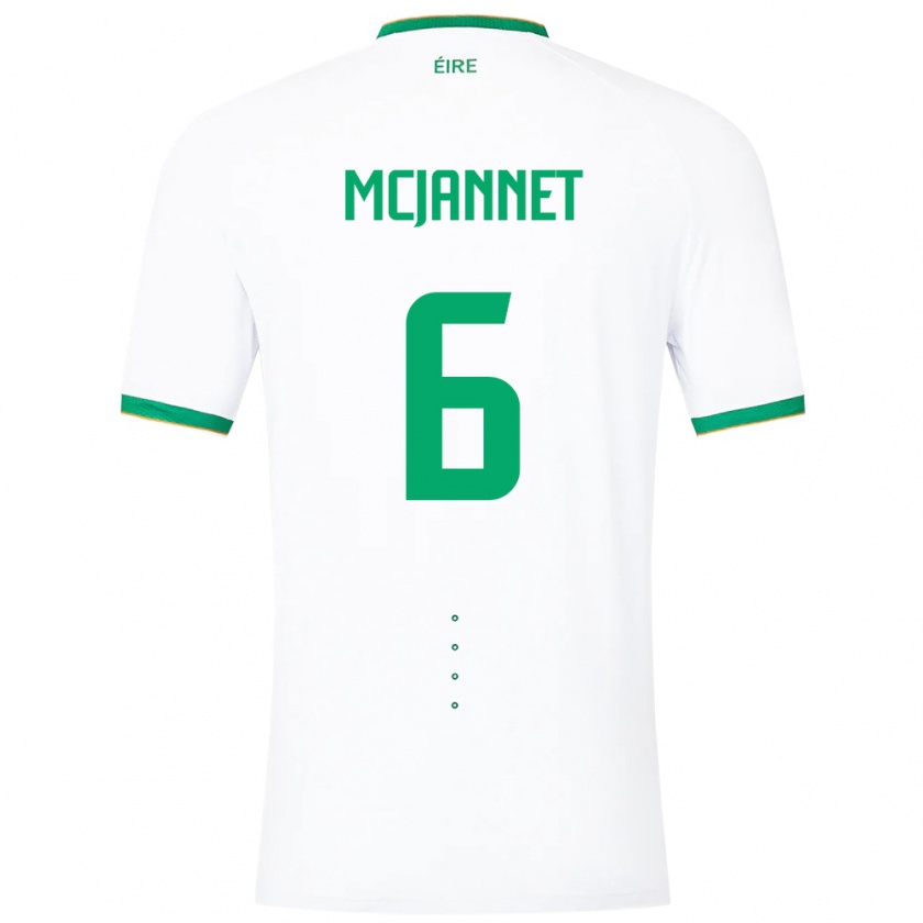 Kandiny Enfant Maillot Irlande Ed Mcjannet #6 Blanc Tenues Extérieur 24-26 T-Shirt