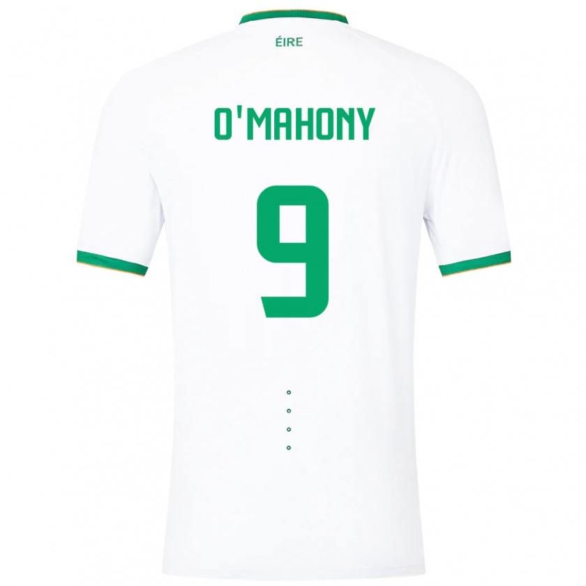 Kandiny Enfant Maillot Irlande Mark O'mahony #9 Blanc Tenues Extérieur 24-26 T-Shirt