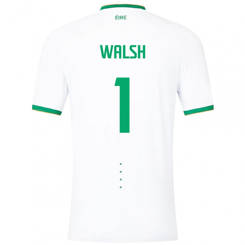 Kandiny Enfant Maillot Irlande Conor Walsh #1 Blanc Tenues Extérieur 24-26 T-Shirt