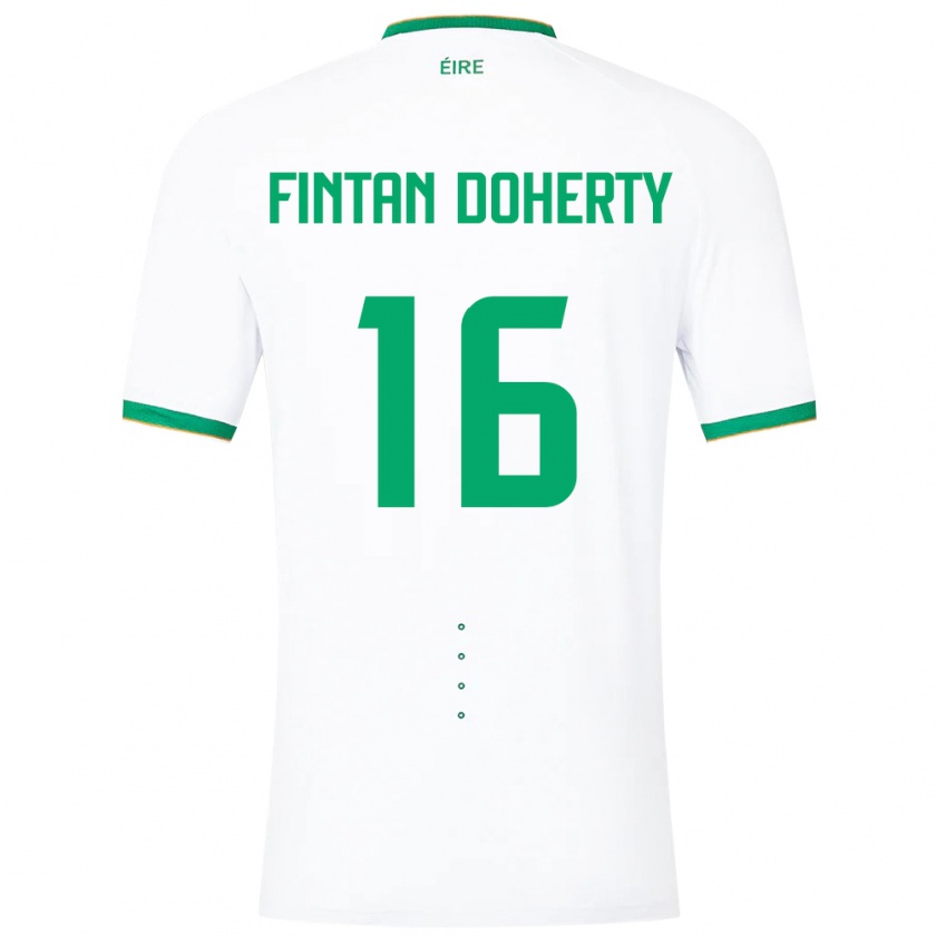 Kandiny Enfant Maillot Irlande Fintan Doherty #16 Blanc Tenues Extérieur 24-26 T-Shirt