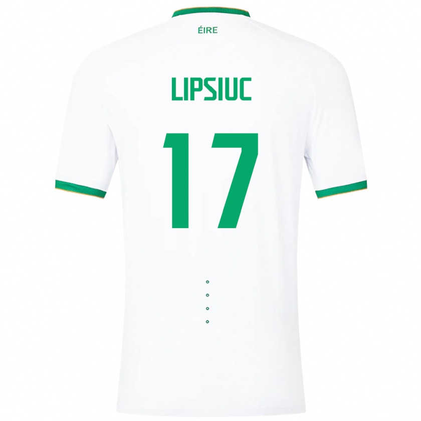 Kandiny Enfant Maillot Irlande Darius Lipsiuc #17 Blanc Tenues Extérieur 24-26 T-Shirt