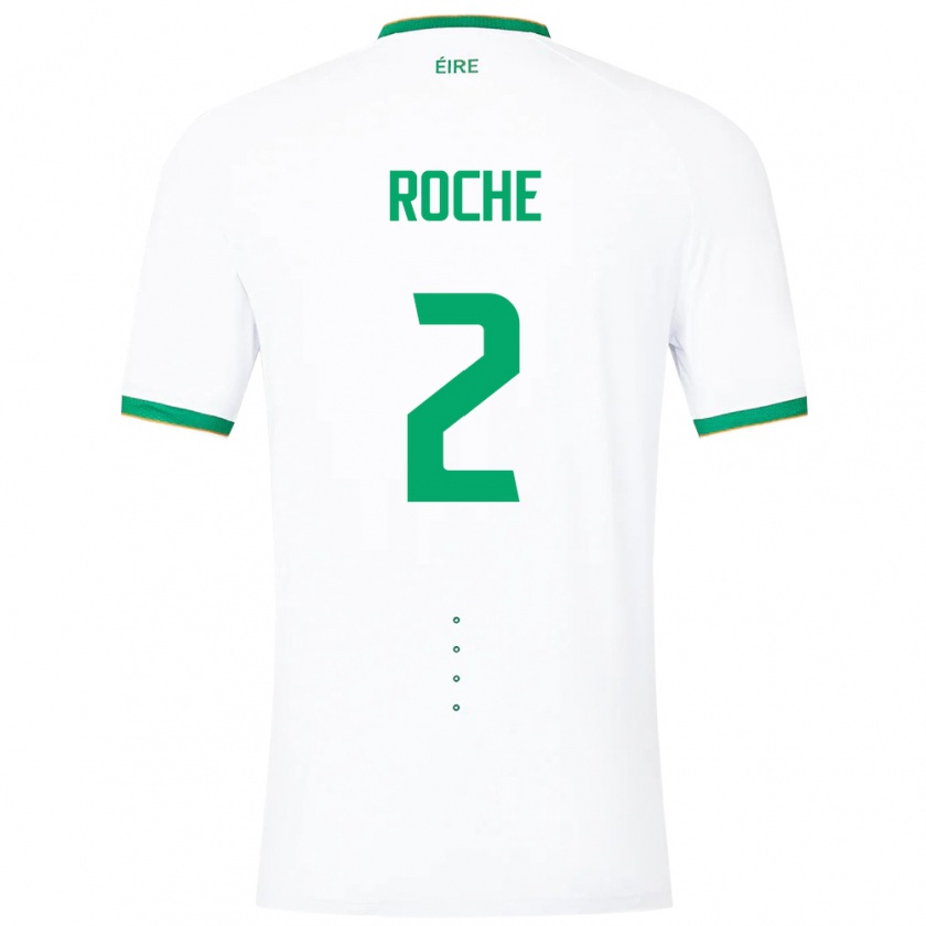 Kandiny Enfant Maillot Irlande James Roche #2 Blanc Tenues Extérieur 24-26 T-Shirt