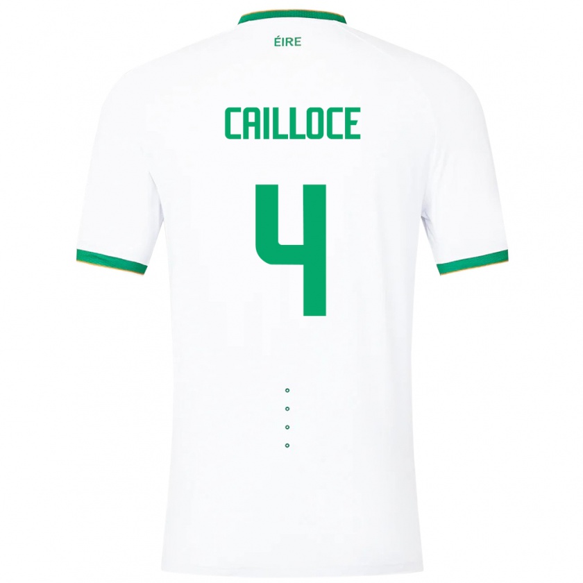 Kandiny Enfant Maillot Irlande Luca Cailloce #4 Blanc Tenues Extérieur 24-26 T-Shirt