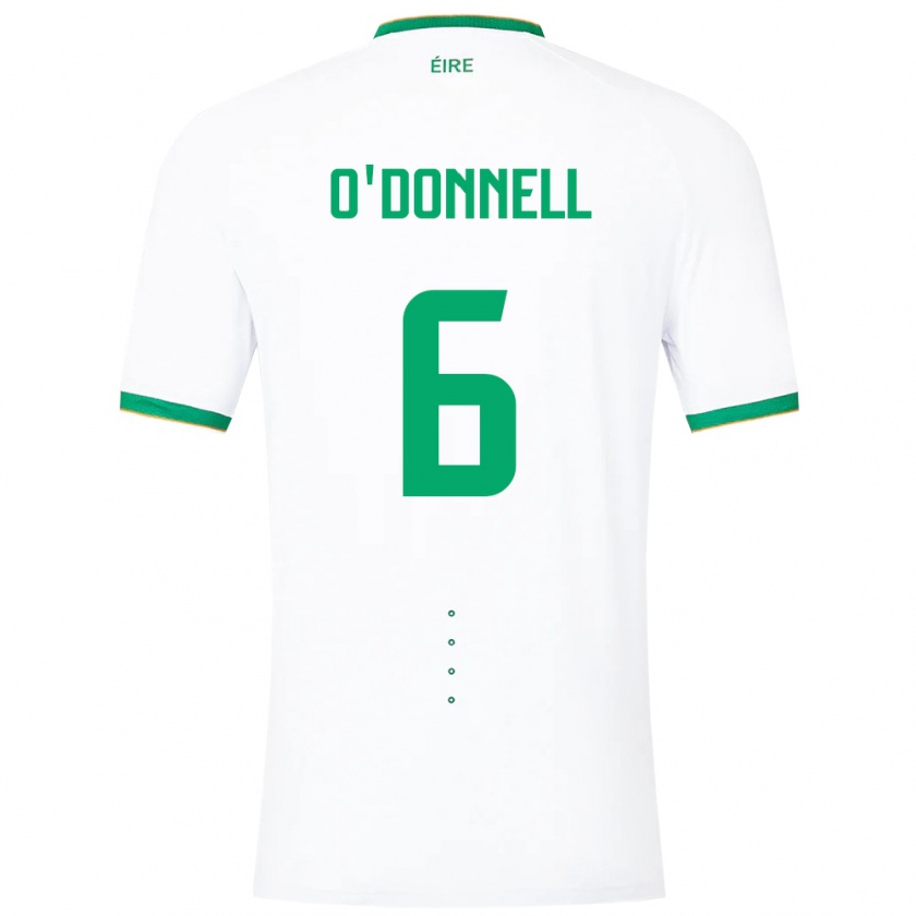 Kandiny Enfant Maillot Irlande Luke O'donnell #6 Blanc Tenues Extérieur 24-26 T-Shirt