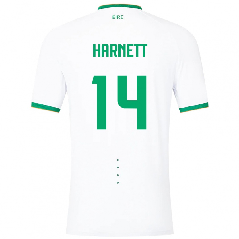 Kandiny Enfant Maillot Irlande Kaylem Harnett #14 Blanc Tenues Extérieur 24-26 T-Shirt