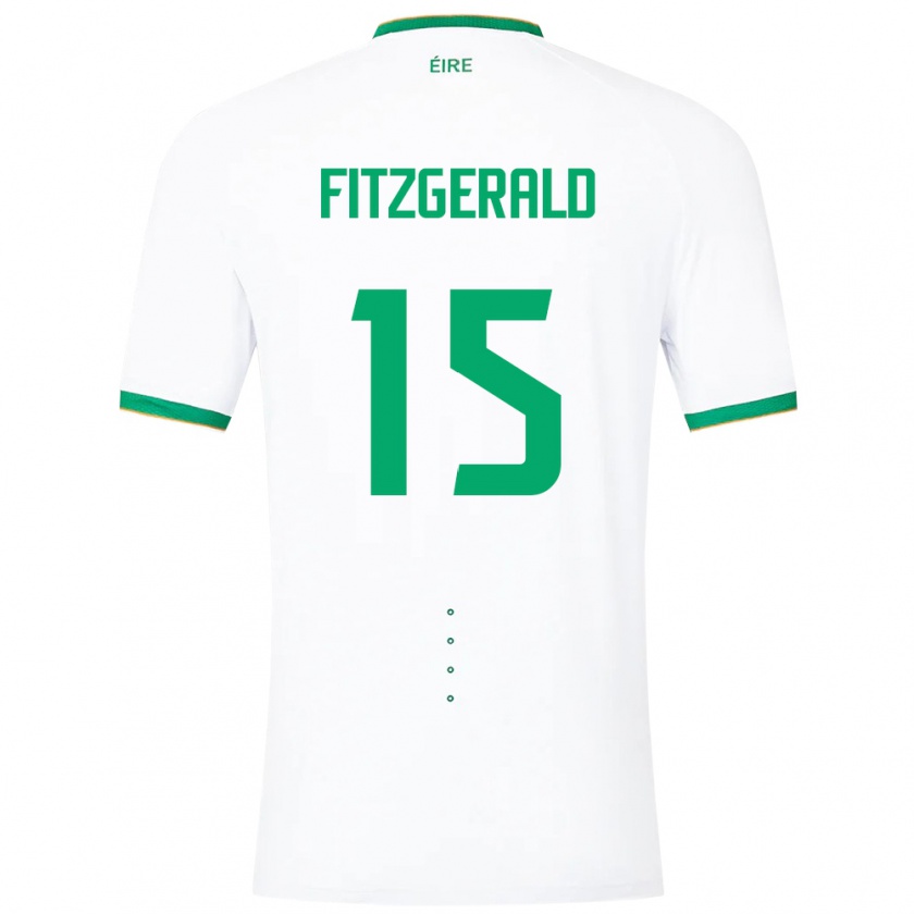 Kandiny Enfant Maillot Irlande Kyle Fitzgerald #15 Blanc Tenues Extérieur 24-26 T-Shirt