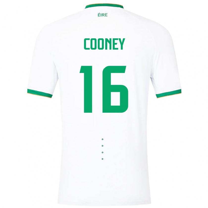 Kandiny Enfant Maillot Irlande Oisin Cooney #16 Blanc Tenues Extérieur 24-26 T-Shirt