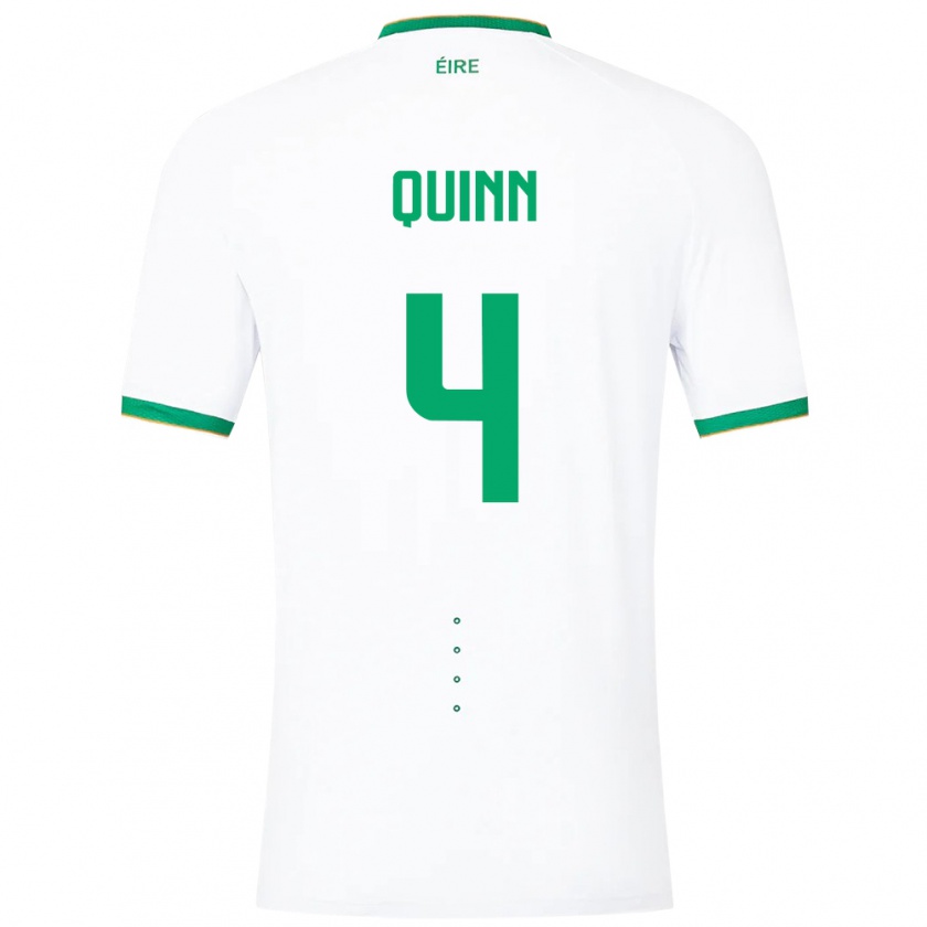 Kandiny Enfant Maillot Irlande Louise Quinn #4 Blanc Tenues Extérieur 24-26 T-Shirt