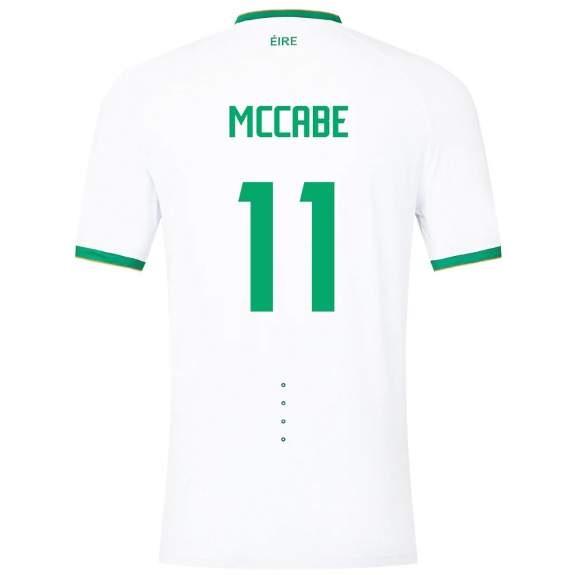 Kandiny Enfant Maillot Irlande Katie Mccabe #11 Blanc Tenues Extérieur 24-26 T-Shirt