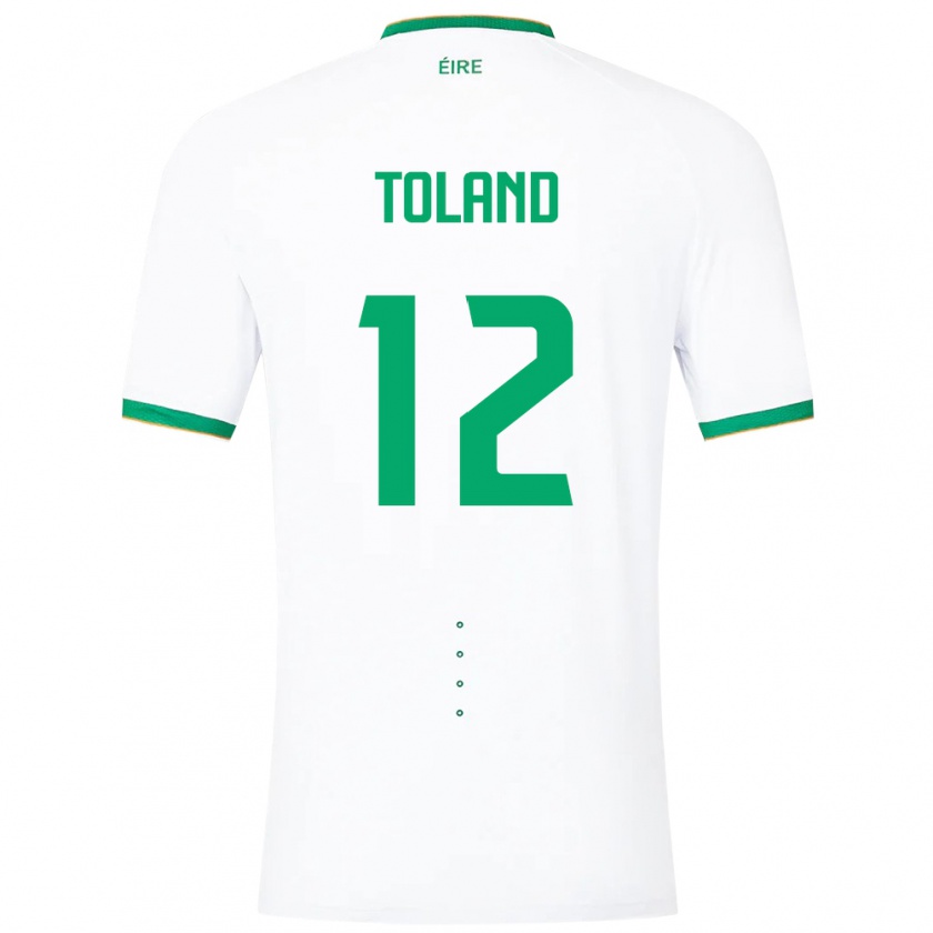 Kandiny Enfant Maillot Irlande Tyler Toland #12 Blanc Tenues Extérieur 24-26 T-Shirt