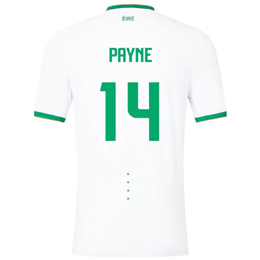 Kandiny Enfant Maillot Irlande Heather Payne #14 Blanc Tenues Extérieur 24-26 T-Shirt