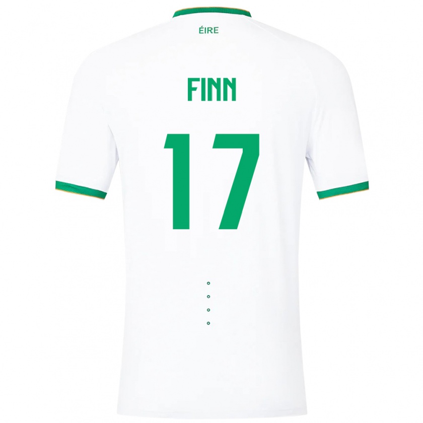 Kandiny Enfant Maillot Irlande Jamie Finn #17 Blanc Tenues Extérieur 24-26 T-Shirt