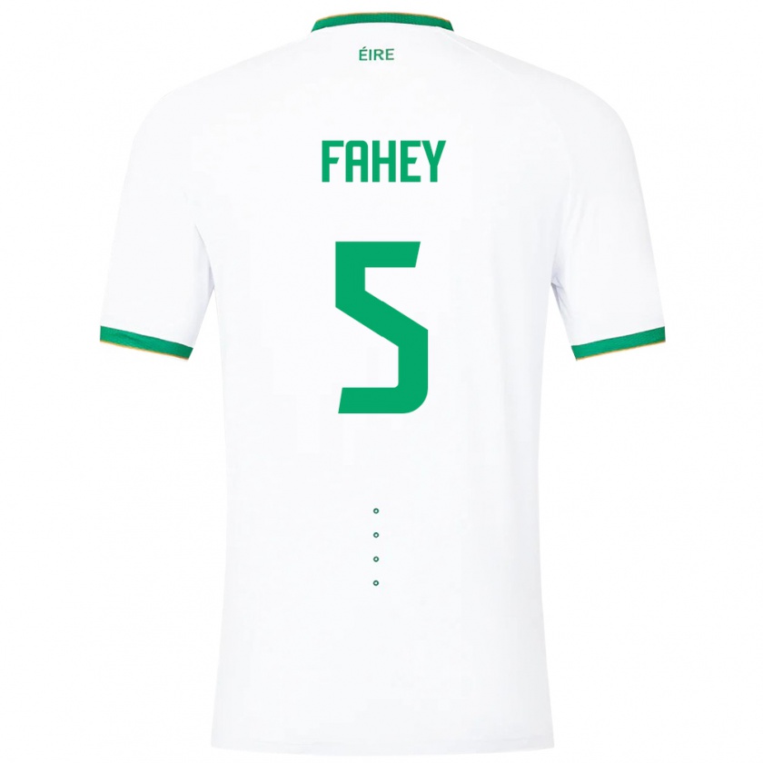 Kandiny Enfant Maillot Irlande Niamh Fahey #5 Blanc Tenues Extérieur 24-26 T-Shirt