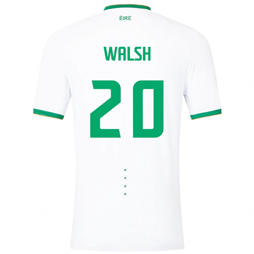 Kandiny Enfant Maillot Irlande Claire Walsh #20 Blanc Tenues Extérieur 24-26 T-Shirt