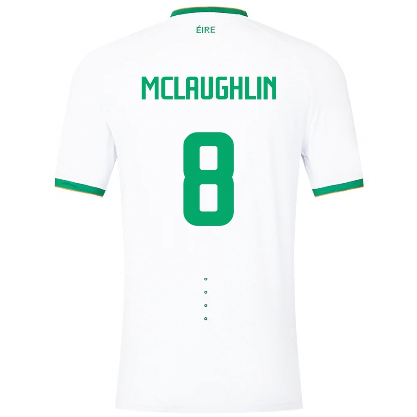 Kandiny Enfant Maillot Irlande Roma Mclaughlin #8 Blanc Tenues Extérieur 24-26 T-Shirt