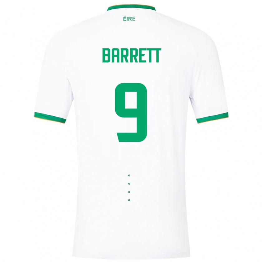 Kandiny Enfant Maillot Irlande Amber Barrett #9 Blanc Tenues Extérieur 24-26 T-Shirt