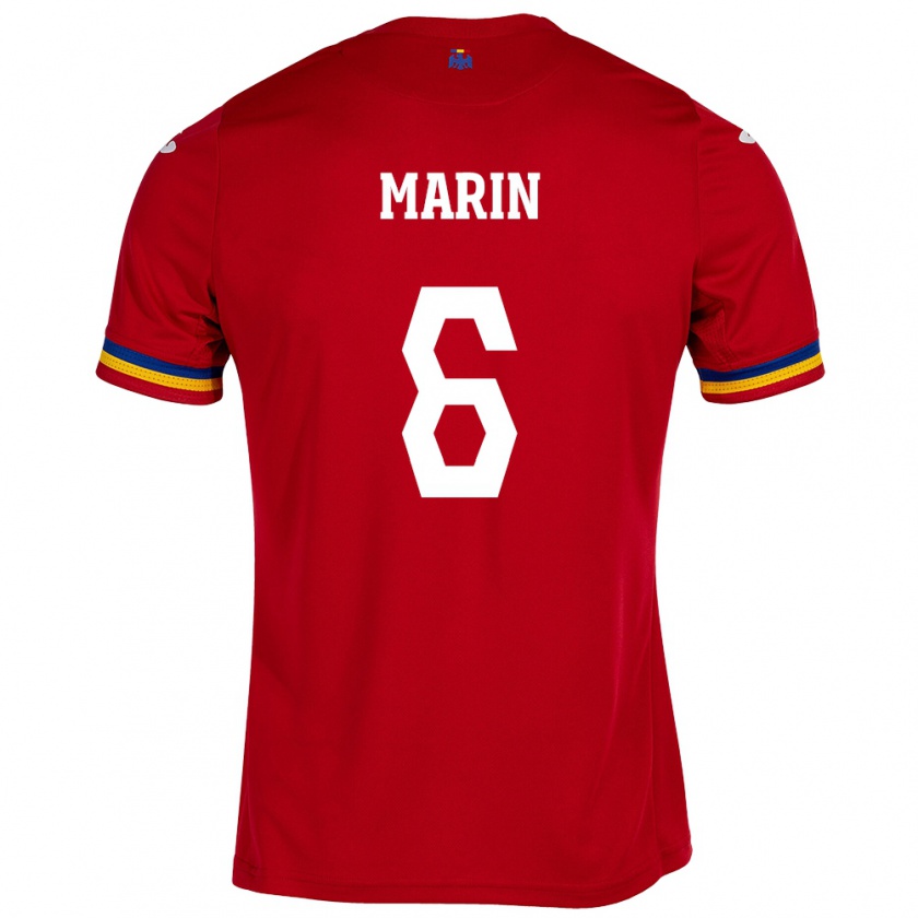 Kandiny Enfant Maillot Roumanie Marius Marin #6 Rouge Tenues Extérieur 24-26 T-Shirt